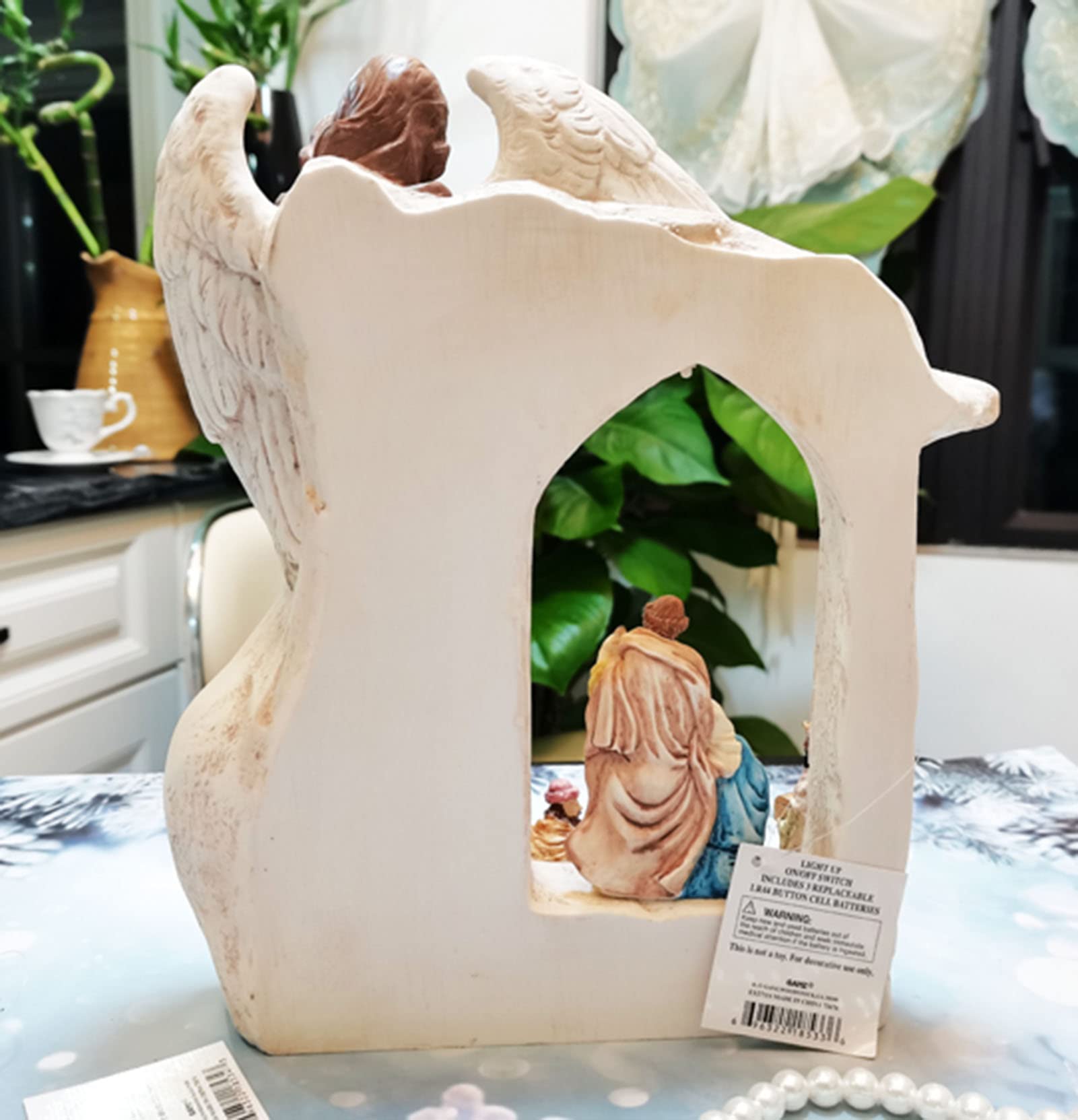 Amazon.co.jp: キリスト降誕の像、宗教的な天使の彫刻の装飾カトリック